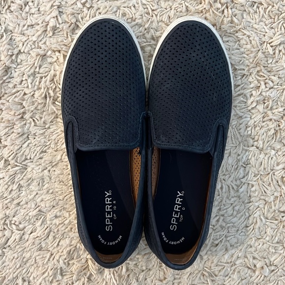 Sperry Slip On Shoes - Navy Blue / White - Picture 2 of 5